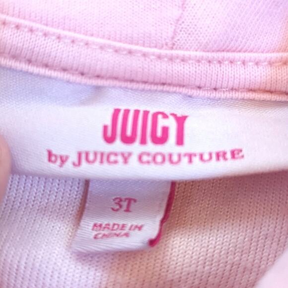 Juicy Couture Hoodie Girls Sz 3T Pink Terry Cloth Y2K - Picture 5 of 6